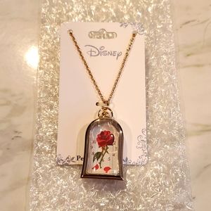 🌹Disney Beauty and The Beast Rose Pendant Watch- Brand New